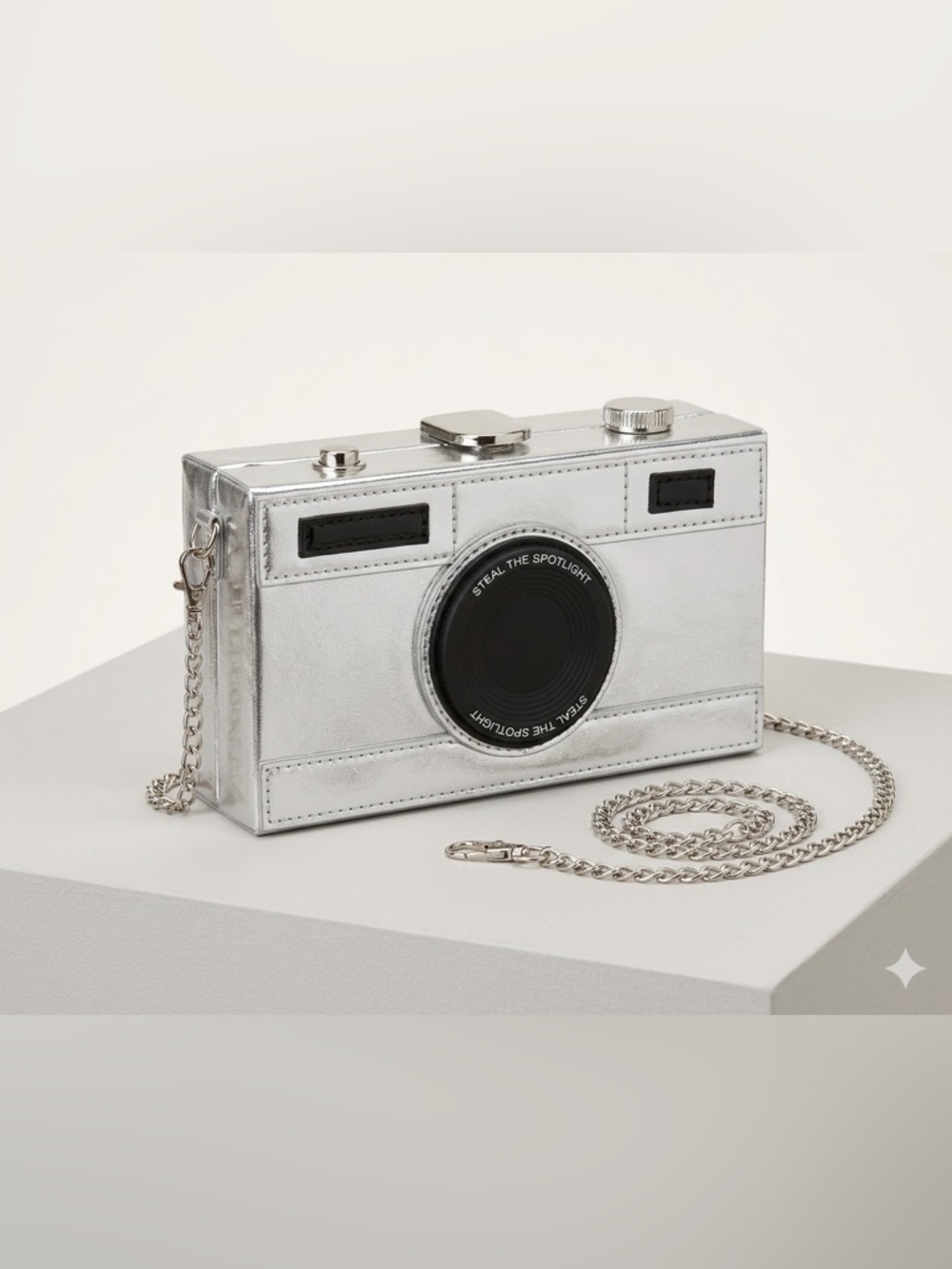 📸 🪩 Camera Crossbody Bag | Silver Y2K Statement